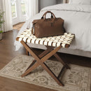 Cipriani 24 in. W Rectangular Leather and Wood Luggage Rack by Butler Specialty Company