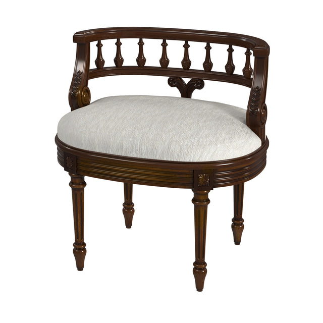 Hathaway 22.5 in. W Oval Upholstered and Wood Traditional Vanity Seat by Butler Specialty Company