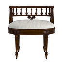 Hathaway 22.5 in. W Oval Upholstered and Wood Traditional Vanity Seat by Butler Specialty Company