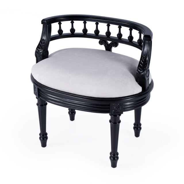 Hathaway 22.5 in. W Oval Upholstered and Wood Traditional Vanity Seat by Butler Specialty Company