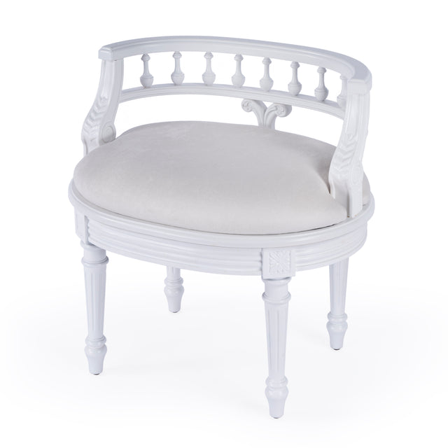 Hathaway 22.5 in. W Oval Upholstered and Wood Traditional Vanity Seat by Butler Specialty Company