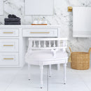 Hathaway 22.5 in. W Oval Upholstered and Wood Traditional Vanity Seat by Butler Specialty Company