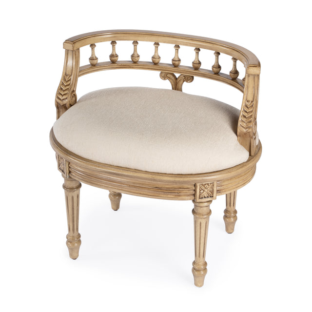 Hathaway 22.5 in. W Oval Upholstered and Wood Traditional Vanity Seat by Butler Specialty Company