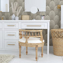 Hathaway 22.5 in. W Oval Upholstered and Wood Traditional Vanity Seat by Butler Specialty Company