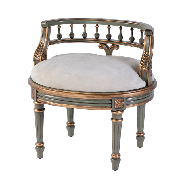 Hathaway 22.5 in. W Oval Upholstered and Wood Traditional Vanity Seat by Butler Specialty Company