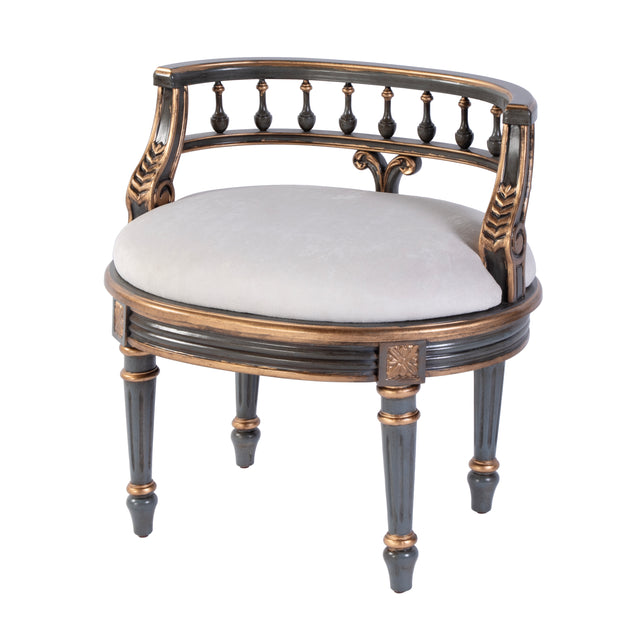 Hathaway 22.5 in. W Oval Upholstered and Wood Traditional Vanity Seat by Butler Specialty Company