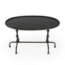 Kira 38 in. W Oval Metal Industrial Coffee Table with Tray Top Edging by Butler Specialty Company