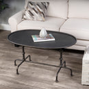 Kira 38 in. W Oval Metal Industrial Coffee Table with Tray Top Edging by Butler Specialty Company