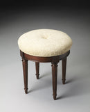 Bernadette 18.5 in. Seat Height Round Upholstered and Wood Traditional Vanity Stool by Butler Specialty Company