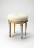Bernadette 18.5 in. Seat Height Round Upholstered and Wood Traditional Vanity Stool by Butler Specialty Company