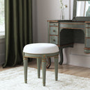 Bernadette 18.5 in. Seat Height Round Upholstered and Wood Traditional Vanity Stool by Butler Specialty Company
