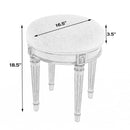 Bernadette 18.5 in. Seat Height Round Upholstered and Wood Traditional Vanity Stool by Butler Specialty Company