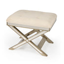Marlo 26 in. W Rectangular Wood and Antique Mirrored Upholstered Vanity Stool by Butler Specialty Company