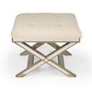Marlo 26 in. W Rectangular Wood and Antique Mirrored Upholstered Vanity Stool by Butler Specialty Company