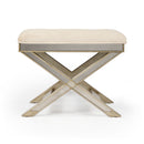 Marlo 26 in. W Rectangular Wood and Antique Mirrored Upholstered Vanity Stool by Butler Specialty Company