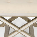 Marlo 26 in. W Rectangular Wood and Antique Mirrored Upholstered Vanity Stool by Butler Specialty Company