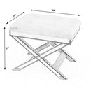 Marlo 26 in. W Rectangular Wood and Antique Mirrored Upholstered Vanity Stool by Butler Specialty Company