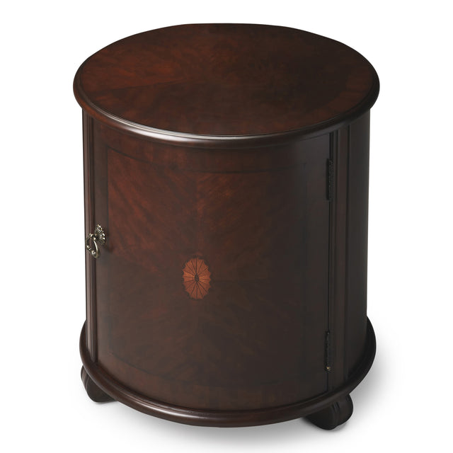 Lawrie 20 in. W  Round Wood Drum 1 Door Side Table by Butler Specialty Company