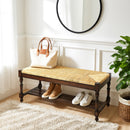 Ravello 48 in. W Rectangular Woven Wicker Backless Bench with Lower Open Slatted Shelf by Butler Specialty Company