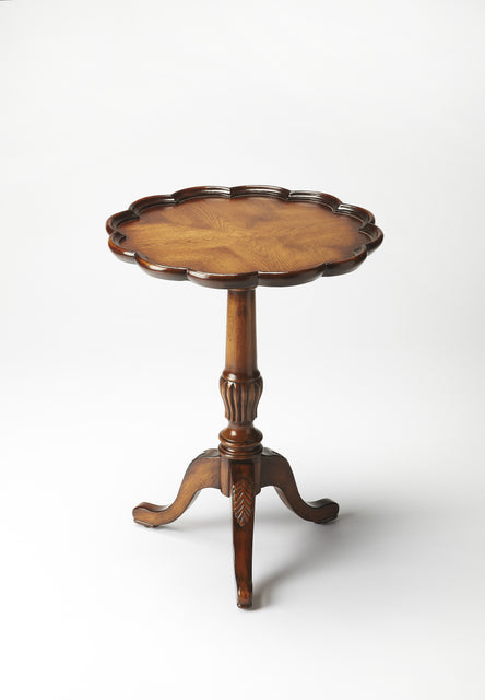 Dansby 20 in. W Round Wood Scalloped Edge Pedestal Side Table by Butler Specialty Company
