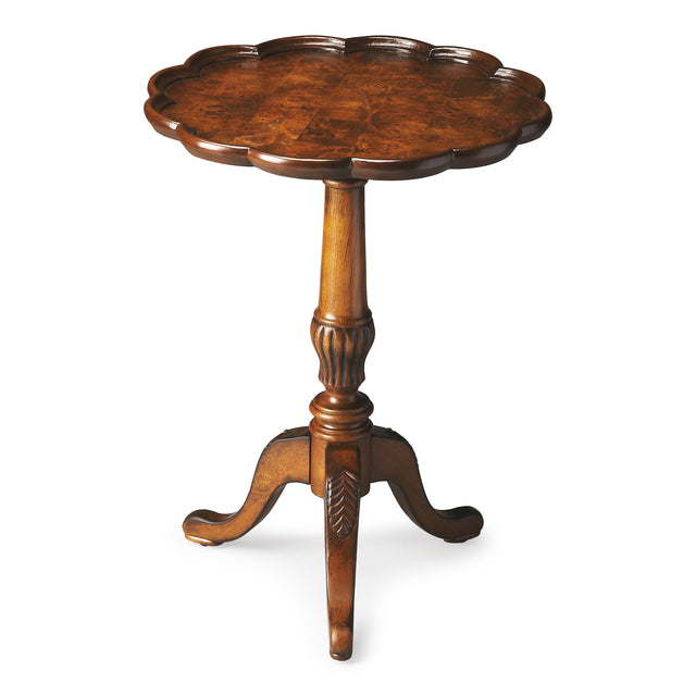 Dansby 20 in. W Round Wood Scalloped Edge Pedestal Side Table by Butler Specialty Company