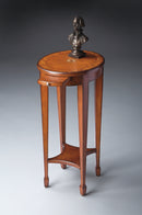 Arielle 12.5 in. W Round Wood Petite Side Table with Pull-Out Tray and Lower Open Shelf by Butler Specialty Company
