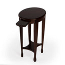 Arielle 12.5 in. W Round Wood Petite Side Table with Pull-Out Tray and Lower Open Shelf by Butler Specialty Company