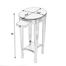 Arielle 12.5 in. W Round Wood Petite Side Table with Pull-Out Tray and Lower Open Shelf by Butler Specialty Company