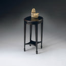 Arielle 12.5 in. W Round Wood Petite Side Table with Pull-Out Tray and Lower Open Shelf by Butler Specialty Company