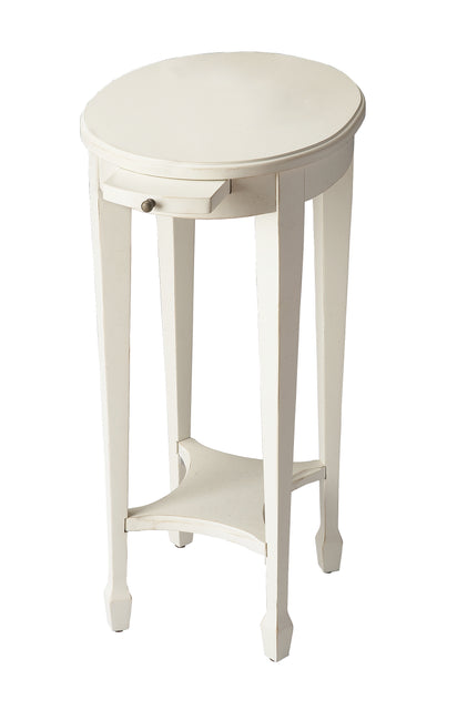 Arielle 12.5 in. W Round Wood Petite Side Table with Pull-Out Tray and Lower Open Shelf by Butler Specialty Company