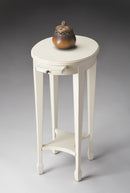 Arielle 12.5 in. W Round Wood Petite Side Table with Pull-Out Tray and Lower Open Shelf by Butler Specialty Company