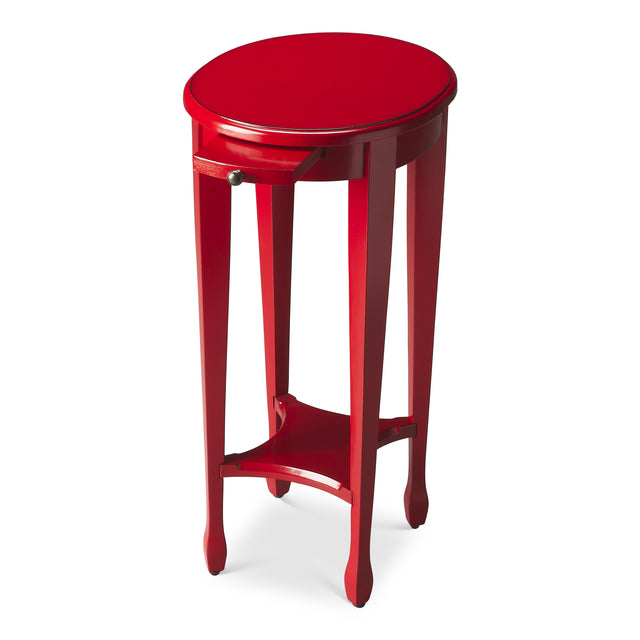 Arielle 12.5 in. W Round Wood Petite Side Table with Pull-Out Tray and Lower Open Shelf by Butler Specialty Company