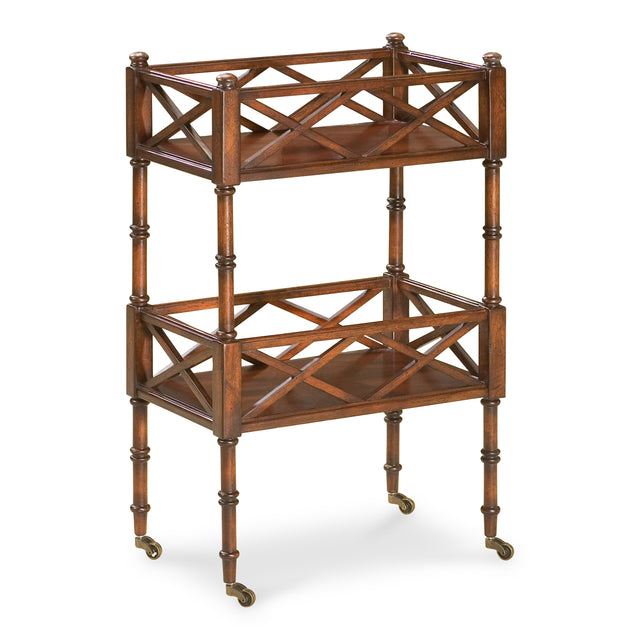 Foster 19 in. W Rectangular Wood 2 Tier Bar Cart on Casters by Butler Specialty Company