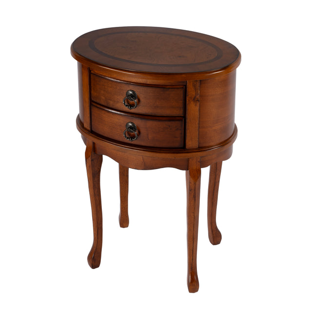 Whitley 18 in. W Oval Wood Traditional 2 Drawer Side Table by Butler Specialty Company