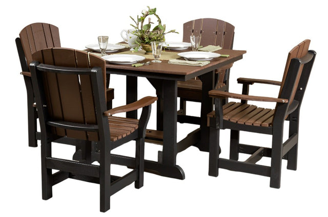Heritage 5 Piece Patio Dining Set 44"x44" Table with 4 Arm Chairs by Wildridge