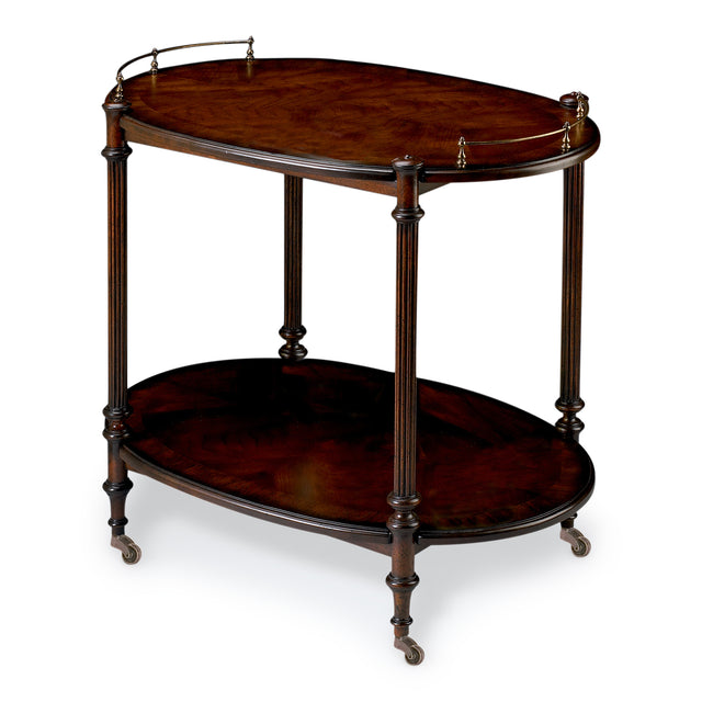 Kathleen 31 in. W Rectangular Wood 2 Tier Bar/Serving Cart on Casters by Butler Specialty Company