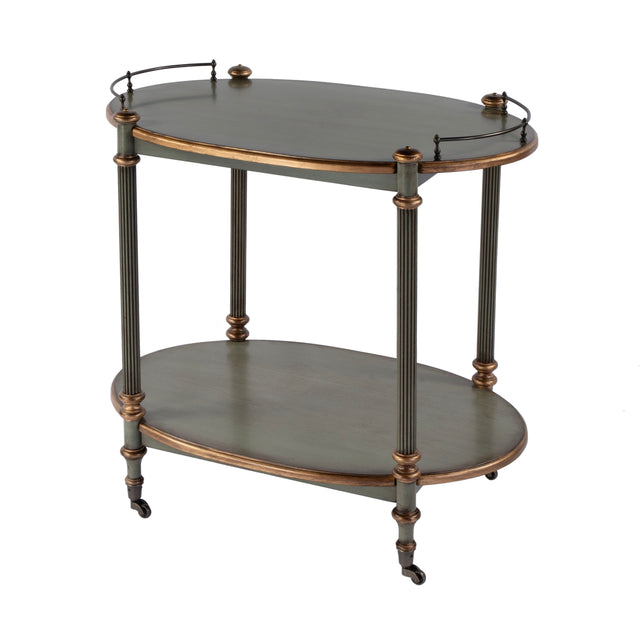 Kathleen 31 in. W Rectangular Wood 2 Tier Bar/Serving Cart on Casters by Butler Specialty Company