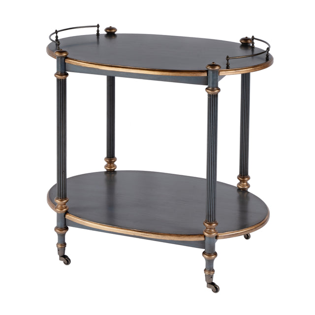 Kathleen 31 in. W Rectangular Wood 2 Tier Bar/Serving Cart on Casters by Butler Specialty Company