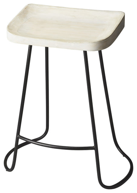 Alton 25.5 in. Seat Height Wood and Iron Backless Counter Stool with Footrest by Butler Specialty Company