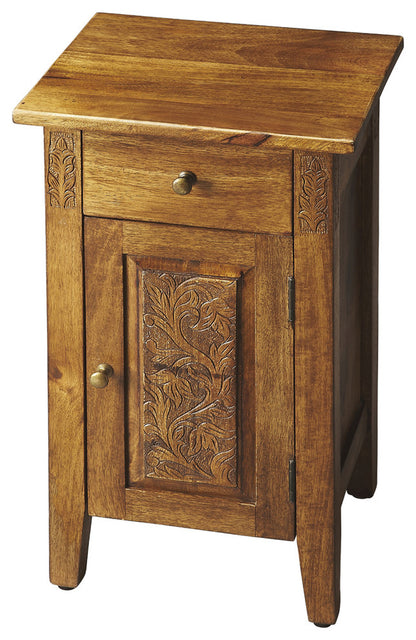 Wester 14 in. W Rectangular Solid Wood Hand Carved 1 Drawer 1 Door Accent Side Table by Butler Specialty Company
