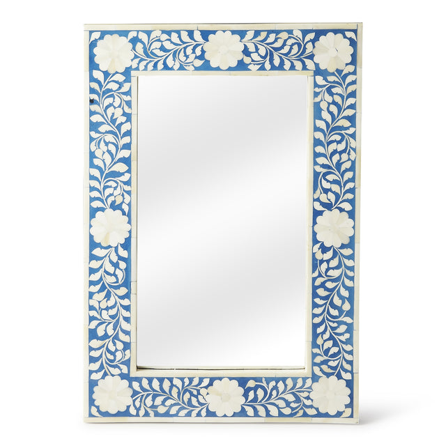 Vivienne 16 in. W x 24 in. H Rectangular Bone Inlay Horizontal or Vertical Hanging Accent Wall Mirror by Butler Specialty Company