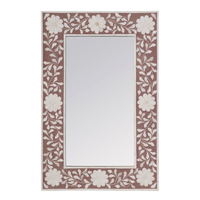 Vivienne 16 in. W x 24 in. H Rectangular Bone Inlay Horizontal or Vertical Hanging Accent Wall Mirror by Butler Specialty Company