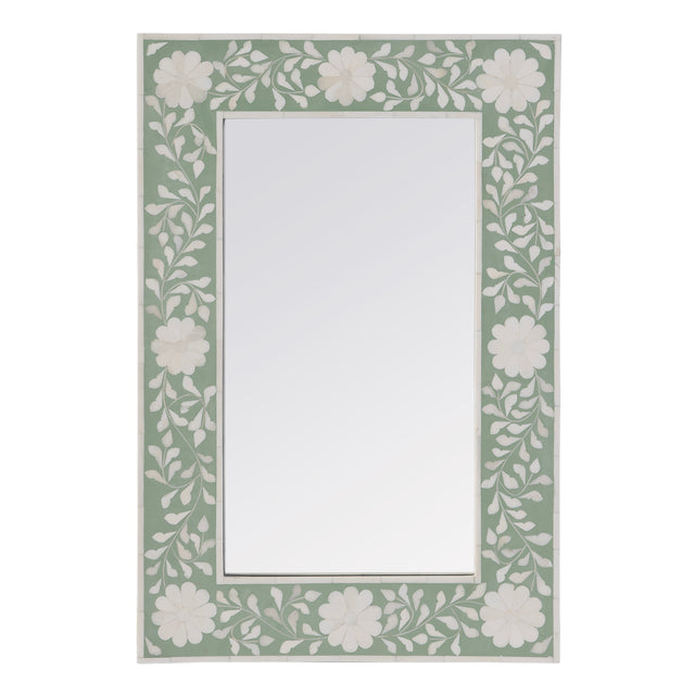 Vivienne 16 in. W x 24 in. H Rectangular Bone Inlay Horizontal or Vertical Hanging Accent Wall Mirror by Butler Specialty Company