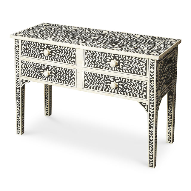 Vivienne 40 in. W Rectangular Bone Inlay and Wood 4 Drawer Console Table by Butler Specialty Company