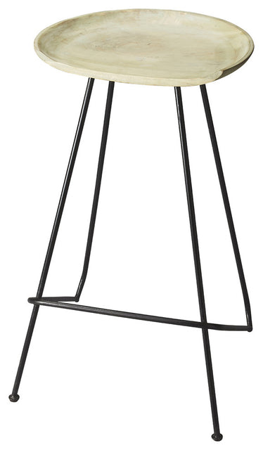 Hamlin 31 in. Seat Height Oval Wood and Iron Backless Bar Stool with Footrest by Butler Specialty Company