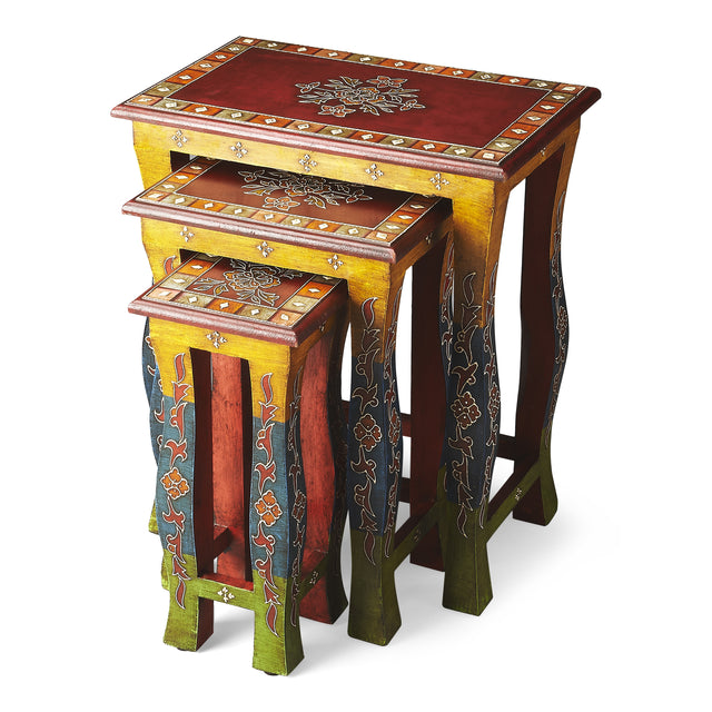Sasha 22 in. W Rectangular Wood Hand Painted Set of 3 Nesting Tables by Butler Specialty Company