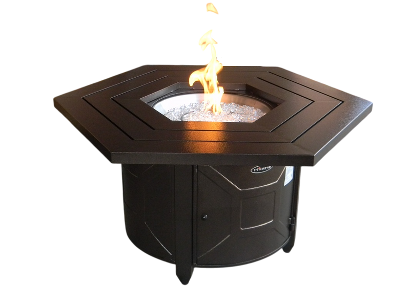Hammered Bronze Hexagon Aluminum Fire Pit