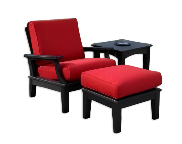 Heritage Deep Seating Single Chair with Side Table and Ottoman with Cushions by Wildridge