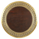 Ranthore 20 in. W Round Wood and Brass Foil Decorative Side Table with Lower Open Shelf by Butler Specialty Company