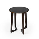 Devin 19.5 in. W Round Solid Wood Mid Century Side Table with 2 Sled Legs by Butler Specialty Company